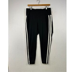 Old Navy Active‎ Womens Black Athletic Leggings Side Stripe Go Dry Size XL
